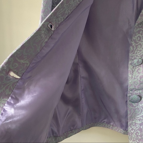 Dollhouse Satin Brocade Suit Jacket Violet Size M - Picture 5 of 8